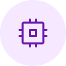 purple coloured icon of a microchip