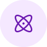 purple coloured icon on an atom